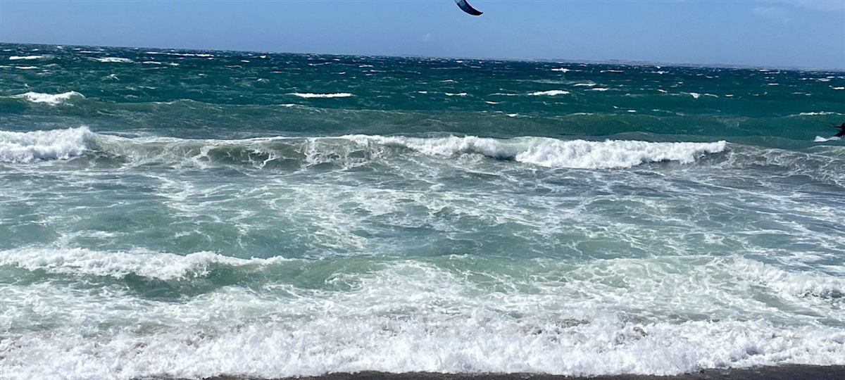 Mar revuelto con olas y espuma